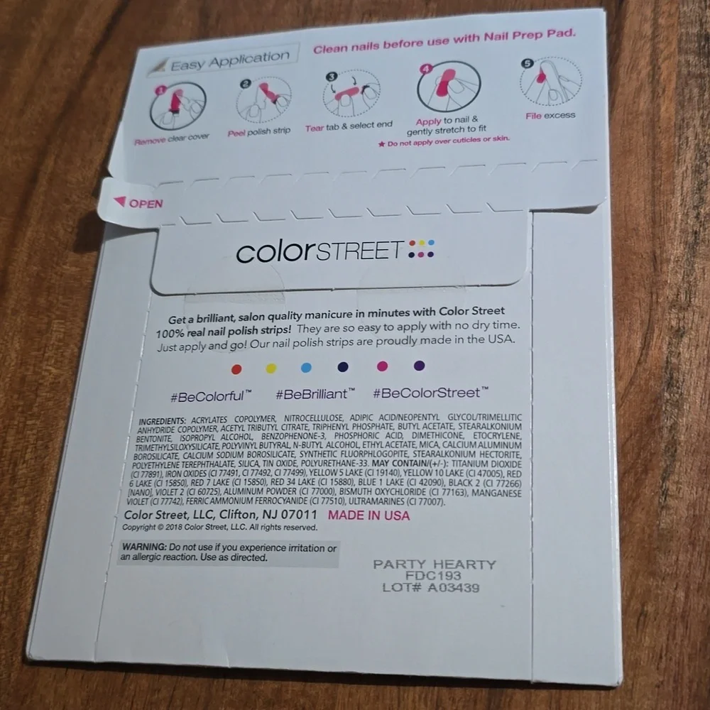 Color Street PARTY HEARTY Press On Nails 100% Real Polish